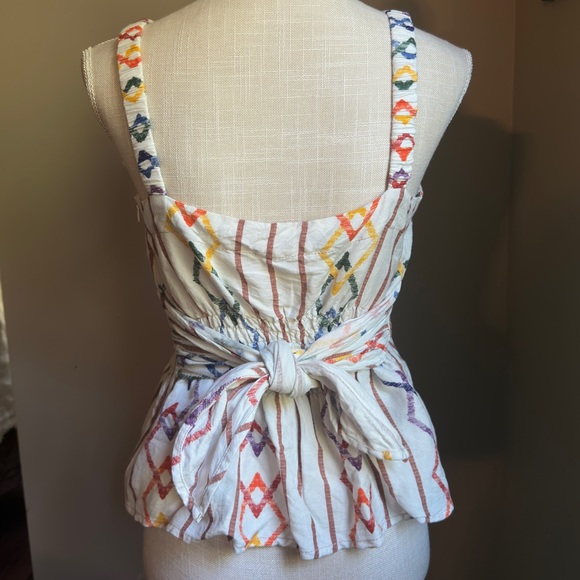 Anthropologie Current Air Los Size S Rainbow and White Tank Top - Picture 4 of 9